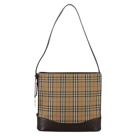 Burberry Nova Check Beige Canvas Shoulder Bag (Pre-Owned) - Picture 1 of 16